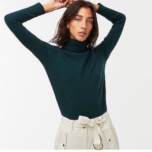Cashmere evergreen turtleneck